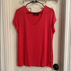 Deep coral pink soft material.
